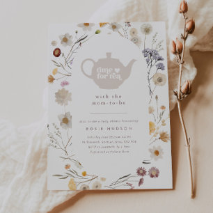 Invitación Hora del Té con Mamá para Ser Baby Shower