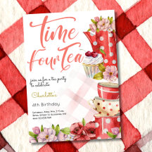 Hora del té, cuarto cumpleaños para niños