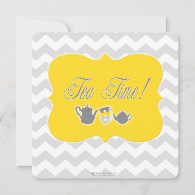 Invitación ¡Hora del té de Baby Shower! (Anverso)