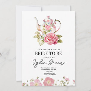 Invitación Hora del té de despedida de soltera con la novia