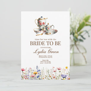 Invitación Hora del té de despedida de soltera con la novia