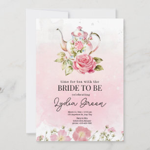 Invitación Hora del té de despedida de soltera con la novia