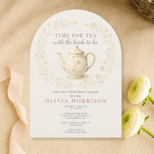 Invitación Hora del Té Floral Despedida de Soltera con Flores