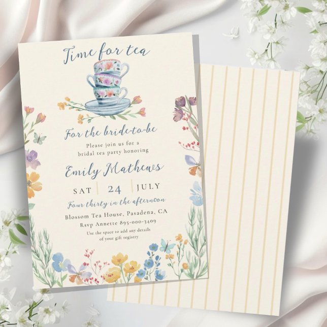 Invitación Hora del Té Jardín de Flores Bridal Shower (Subido por el creador)