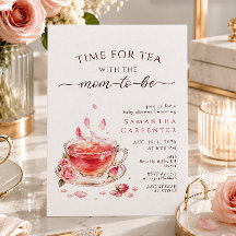 Hora del té taza de té rosas rosadas baby shower