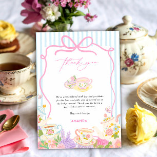 Invitación Hora del té Teteras y tazas baby shower