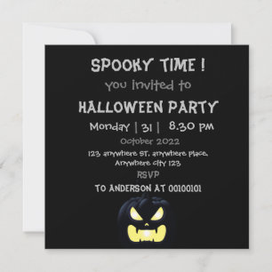 Invitación Hora espeluznante, Fiesta de Halloween de la Calab