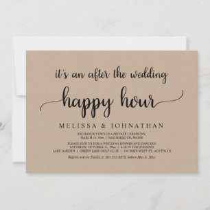 Invitación Hora Feliz de Boda Elopement Feliz para Siempre