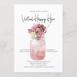 Invitación Hora feliz de distancia social del Fiesta virtual