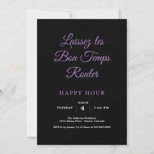 Invitación Hora feliz de Mardi Gras