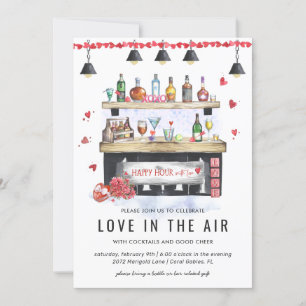 Invitación Hora feliz de vacaciones   Valentine Cocktail Fies