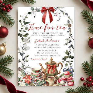 Invitación Hora para el té, ducha de novia, fiesta de té de N