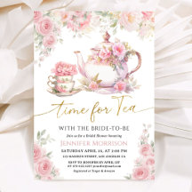 Hora para Té Despedida de Soltera Floral Rosa Eleg