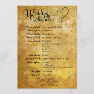 Invitación Horario antiguo de la boda del estilo