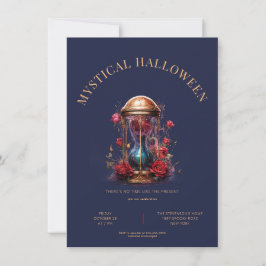 Invitación Horario de oro con rosas, sencillo y moderno