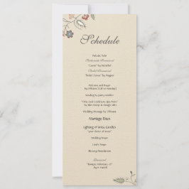 Invitación Horario floral del ribete del vintage