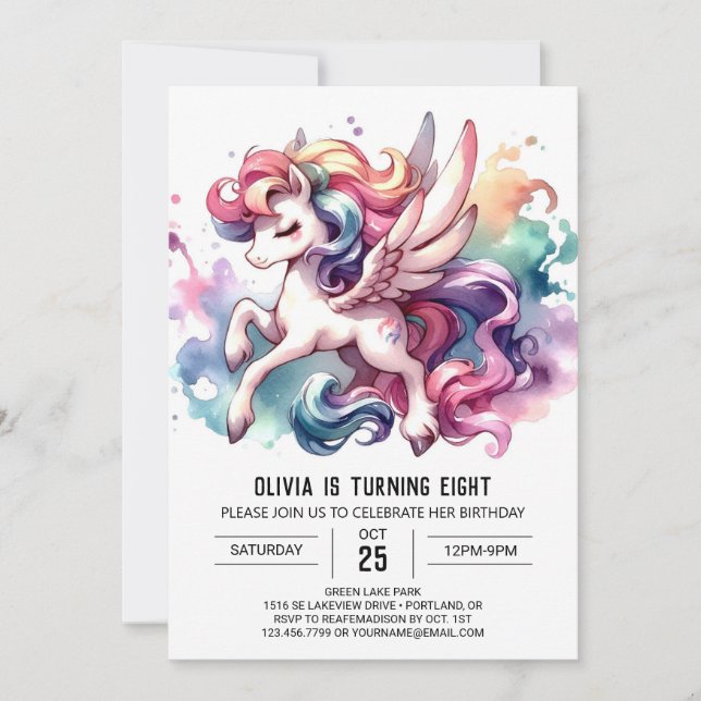 Invitación Horario imprimible y caprichoso (Anverso)