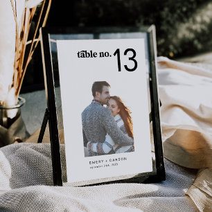Invitación Horiz moderno + Boda fotográfico vertical número d