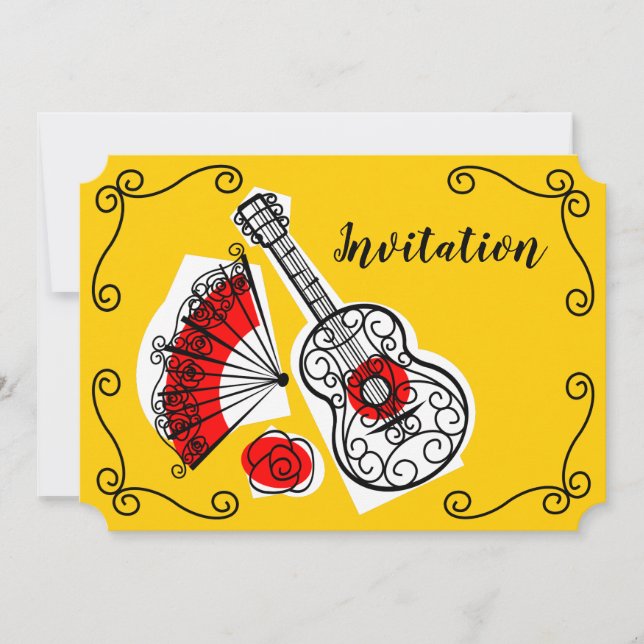 Invitación horizontal de las esquinas de souvenirs (Anverso)