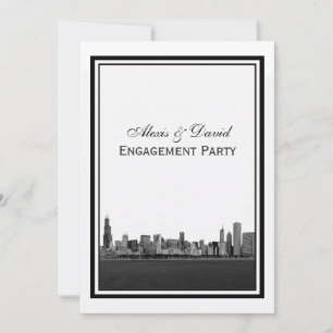 Invitación Horizonte de Chicago Grabado Marco V Compromiso