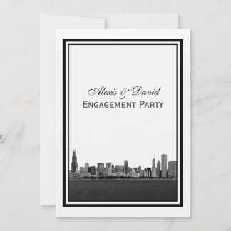 Invitación Horizonte de Chicago Grabado Marco V Compromiso