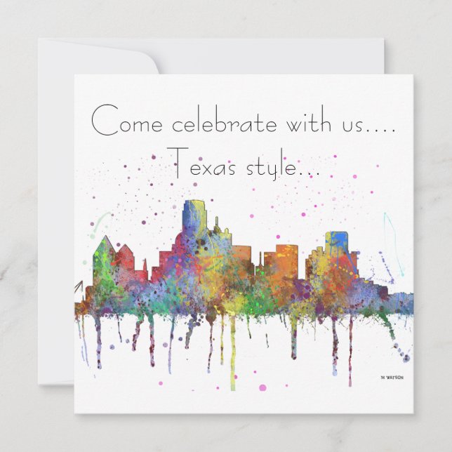 INVITACIÓN HORIZONTE DE DALLAS, TEJAS (Anverso)