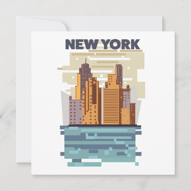 Invitación Horizonte de la ciudad de Nueva York (Anverso)