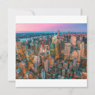 Invitación Horizonte de la ciudad de Nueva York al atardecer 