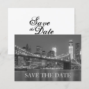 Invitación Horizonte de Nueva York Boda en Brooklyn Save the 