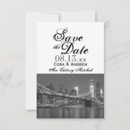Invitación Horizonte de Nueva York Boda en Brooklyn Save the 