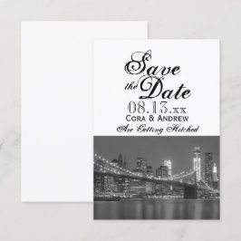 Invitación Horizonte de Nueva York Boda en Brooklyn Save the 