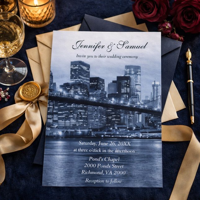 Invitación Horizonte de Nueva York Lujo Moderno (Subido por el creador)
