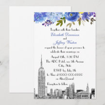 Horizonte de NYC ESB Etch Azul Amarillo Floral Bod