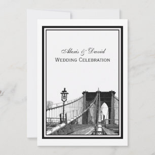 Invitación Horizonte de NYC Puente de Brooklyn #2 Boda