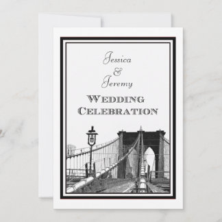 Invitación Horizonte de NYC Puente de Brooklyn #2 Boda DIY