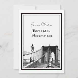 Invitación Horizonte de NYC Puente de Brooklyn #2 DIY Ducha d