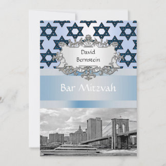 Invitación Horizonte de NYC Puente de Brooklyn Bar Mitzvah #2