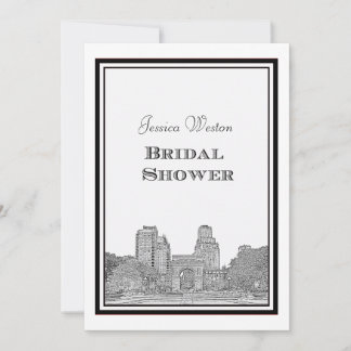 Invitación Horizonte de NYC Washington Sq Grabado DIY Bridal