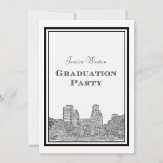 Invitación Horizonte de NYC Washington Sq Grabado DIY Graduac