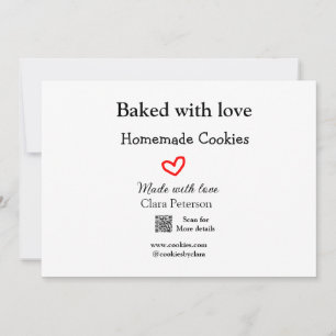 Invitación Horneado con galletas caseras de amor añade QR hec