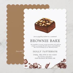 Invitación Horneado de Brownie Pequeña Reunión de Fin de Se