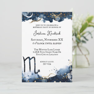 Invitación Horoscopio Celeste Scorpio Cumpleaños