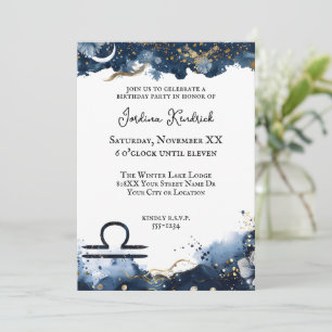 Invitación Horóscopo Celestial Cumpleaños Libra