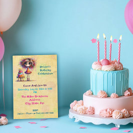 Invitación Horrible Chica de cumpleaños torta sobrehecha