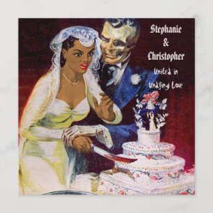 Invitación Horror étnico de Halloween Novia y Boda del castig