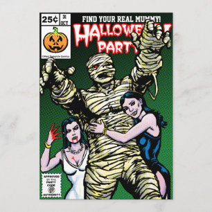 Invitación Horror: Fiesta Halloween al estilo cómico