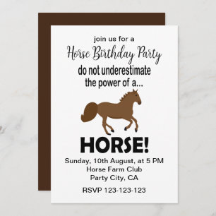 Invitación Horse Animal Cute Funny Horse Birday Party