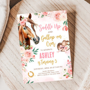 Invitación Horse Cowgirl Birday Party