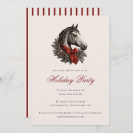 Invitación Horse Equestrian Festive Christmas Holiday Party