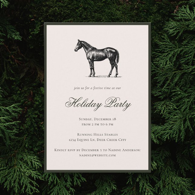 Invitación Horse Plaid Festive Christmas Holiday Party (Subido por el creador)